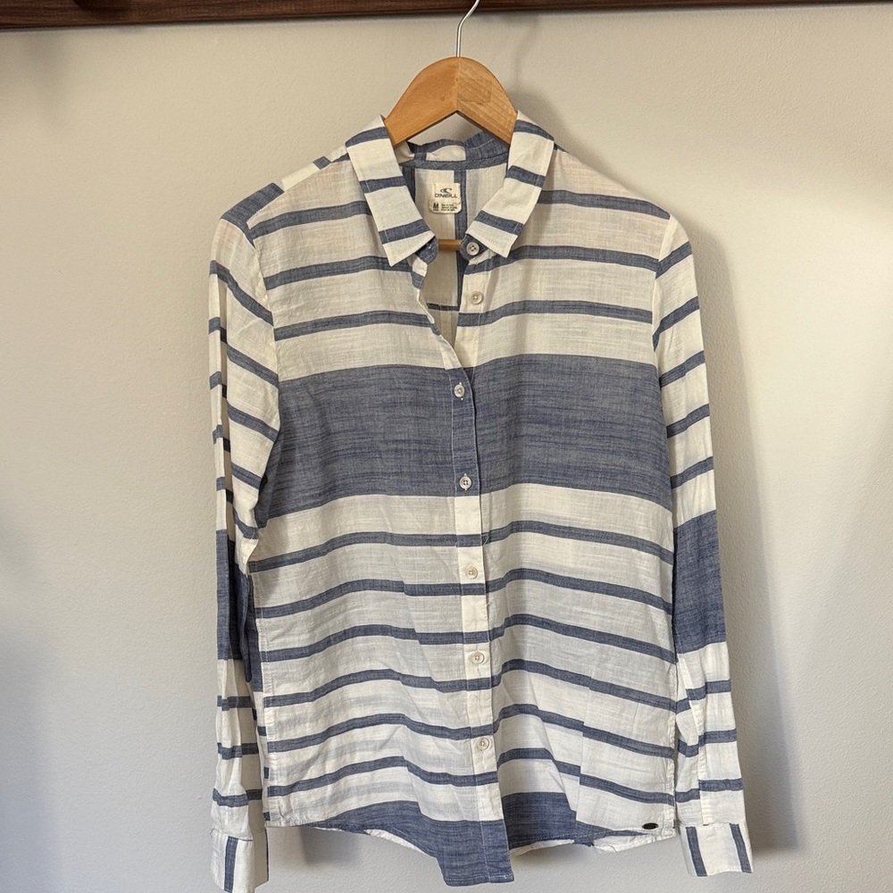 O’Neill Navy and White Striped Shirt